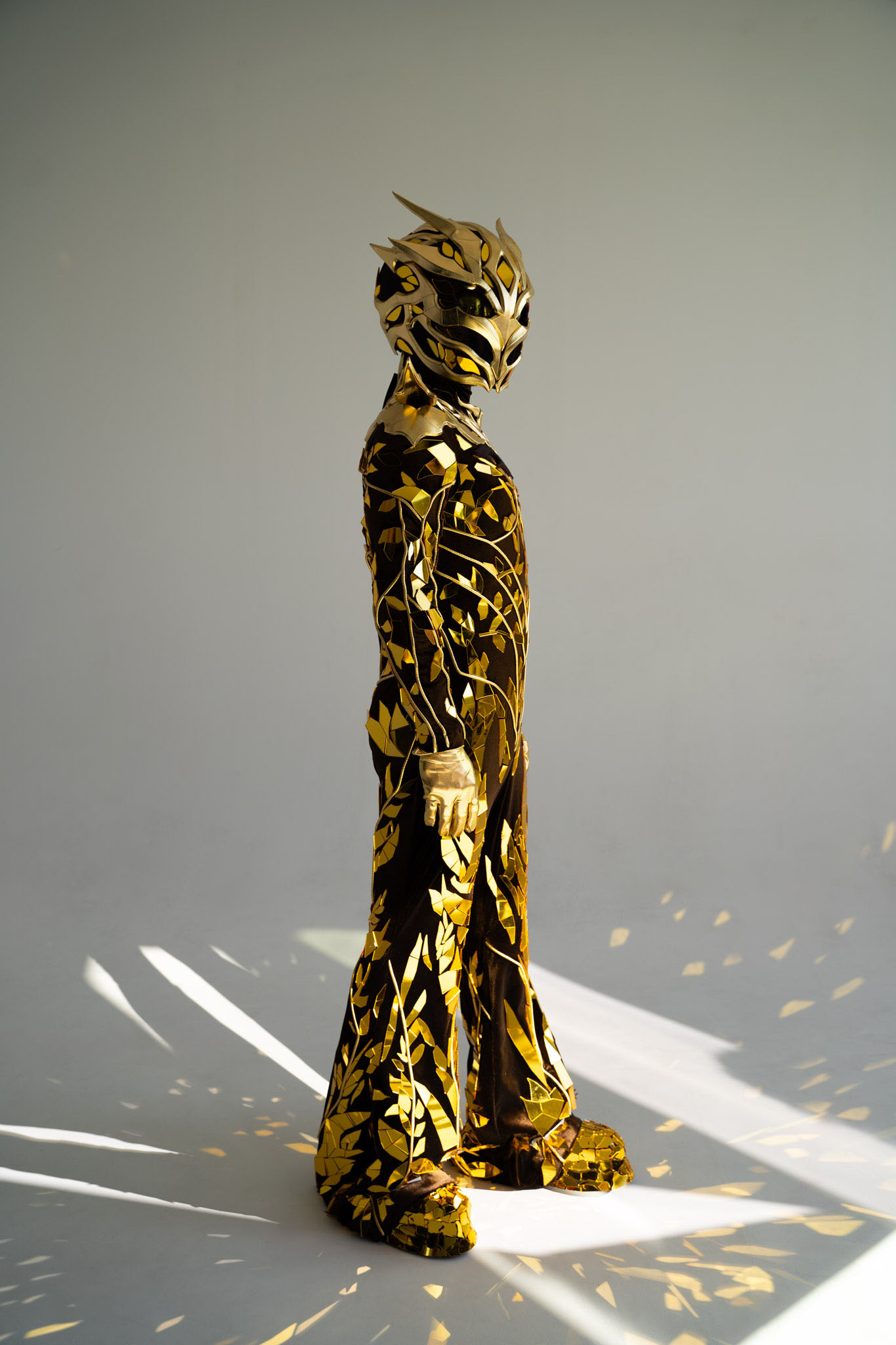 Gold mirror tree costume